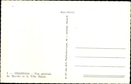 Ak Ghardaia Algerien, Vue generale du Marche et la Ville Haute