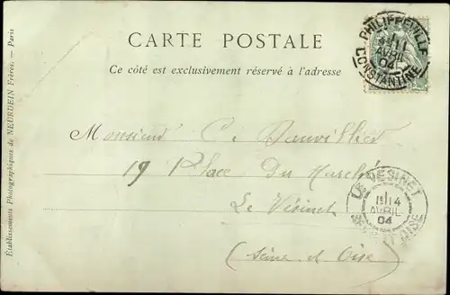 Ak Philippeville Algerien, Vue générale prise du Djebel Adouna