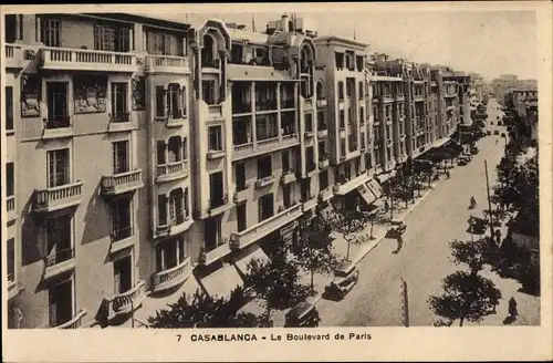 Ak Casablanca Marokko, Boulevard de Paris