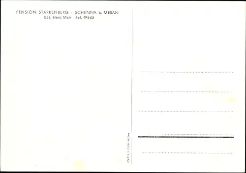 Ak Schenna Scena Südtirol, Pension Starkenberg