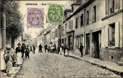 Ak Gonesse Val d’Oise, Straßenpartie, Anwohner