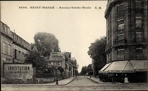 Ak Saint Mandé Val de Marne, Avenue Sainte Marie
