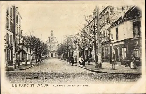 Ak Le Parc de Saint Maur Val de Marne, Avenue de la Mairie