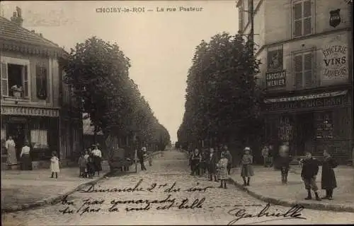 Ak Choisy le Roi Val de Marne, La rue Pasteur