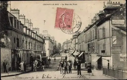 Ak Choisy le Roi Val de Marne, La Rue du Pont