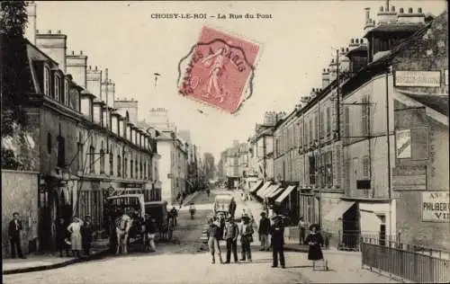 Ak Choisy le Roi Val de Marne, La Rue du Pont