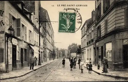 Ak Le Pré Saint Gervais Seine Saint Denis, La Grande Rue