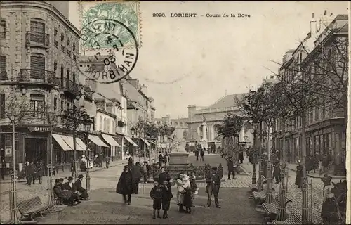 Ak Lorient Morbihan, Cours de la Bove, Straßenpartie