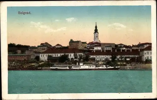Ak Beograd Belgrad Serbien, Teilansicht mit Kirche