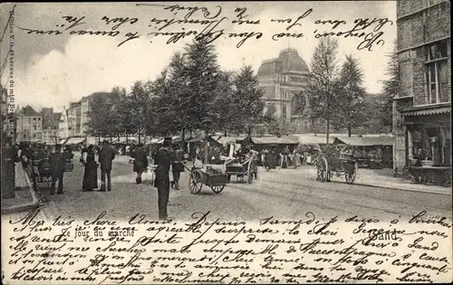 Ak Gand Ostflandern, Le Jour du marché, Partie am Markt