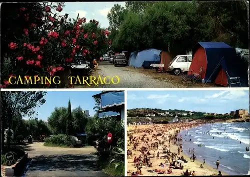 Ak Tarragona Katalonien Spanien, Camping, Strand