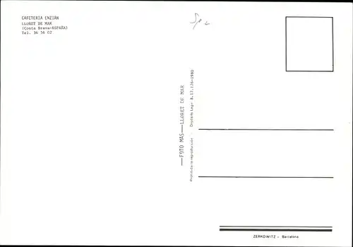 Ak Lloret de Mar Katalonien, Cafeteria Enzian