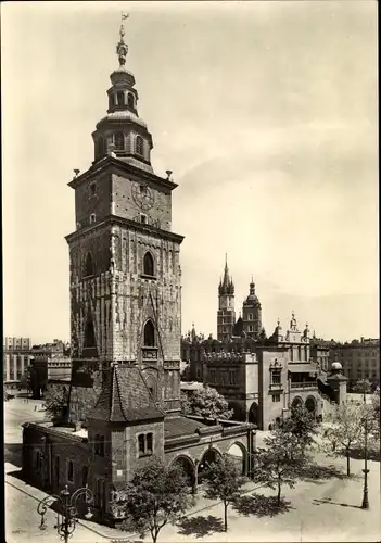 Ak Kraków Krakau Polen, Rathaus, Alter Markt