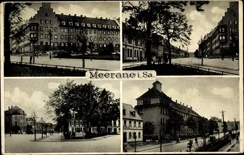 Ak Meerane in Sachsen, Straßenpartie, Ort, Gebäude