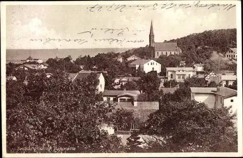 Ak Międzyzdroje Misdroy Pommern, Panorama der Ortschaft