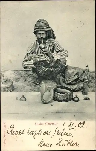 Ak Sri Lanka Ceylon, Snake Charmer, Schlangenbeschwörer