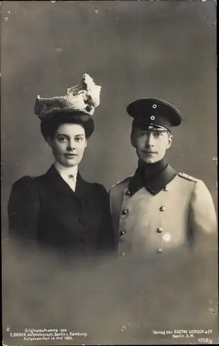 Ak Deutsches Kronprinzenpaar, Wilhelm von Preußen und seine Gemahlin Cecilie