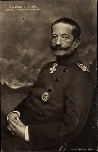 Ak Generaloberst Moritz von Bissing, Sitzportrait, Generalgouverneur von Belgien