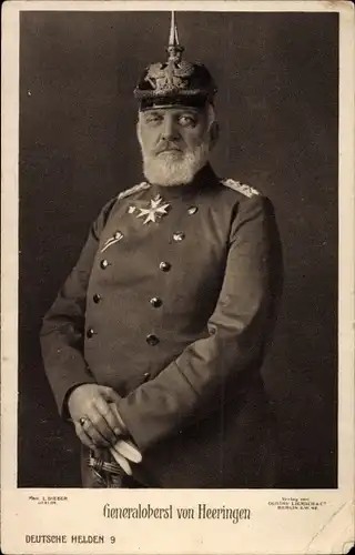 Ak Generaloberst von Heeringen mit Pickelhaube, Uniform