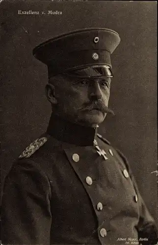 Ak General Bruno von Mudra, Portrait in Uniform