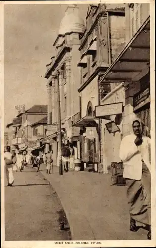 Ak Colombo Ceylon Sri Lanka, Street Scene
