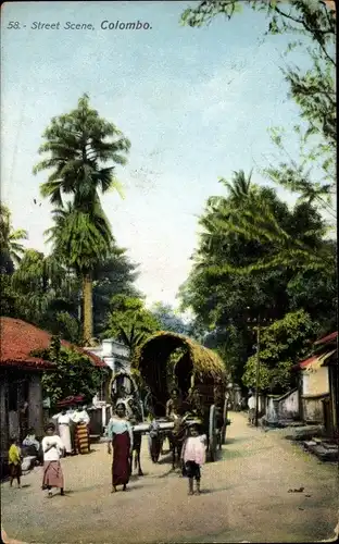 Ak Colombo Ceylon Sri Lanka, Street Scene