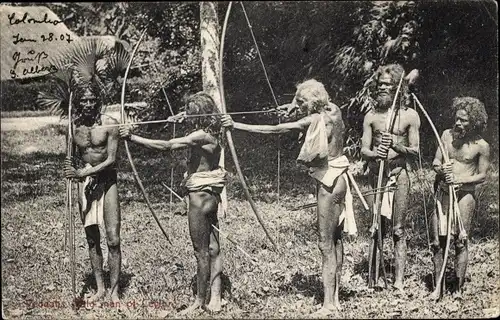 Ak Colombo Ceylon Sri Lanka, guerriers indigènes