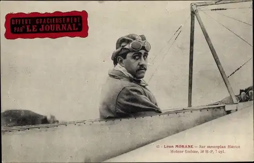 Ak Nantes Aviation 1910, Léon Morane, Sur Monoplan Blériot, Moteur Gnôme