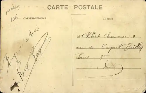 Ak Maillebois Eure et Loir, Le Monoplan Antoinette de M. Latham, dans le parc de son Chateau