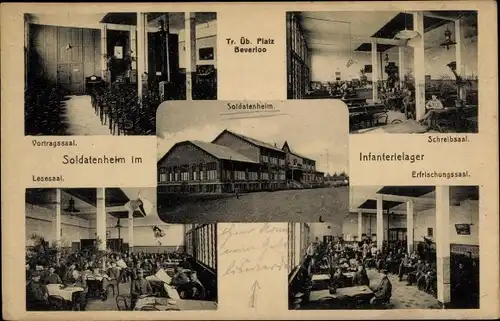 Ak Beverloo Beverlo Beringen Flandern Limburg, Truppenübungsplatz, Infanterielager, Soldatenheim