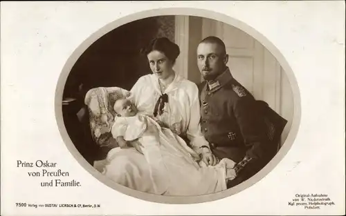 Ak Oskar Prinz von Preußen und Familie, Portrait, Liersch 7500