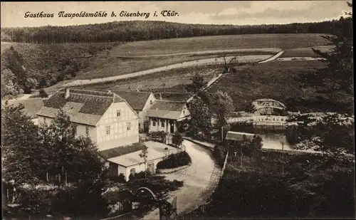 Ak Eisenberg im Saale Holzland Kreis, Blick zum Gasthaus Naupoldsmühle im Mühltal