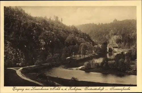 Ak Lauenhain Mittweida in Sachsen, Eingang zur Lauenhainer Mühle an der Zschopau