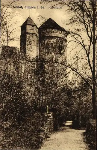 Ak Stolpen in Sachsen, Blick auf das Schloss, Koselturm