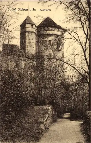 Ak Stolpen in Sachsen, Blick auf das Schloss, Koselturm