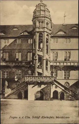 Ak Torgau an der Elbe Nordsachsen, Blick auf den Wendelstein am Schloss Hartenfels