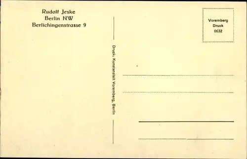 Ak Berlin Moabit, Baummarder trinkt Tee aus der Flasche, Rudolf Jeske, Berlichingenstraße 9