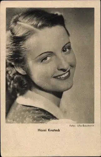 Ak Schauspielerin Hansi Knoteck