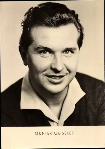 Ak Sänger Günter Geissler, Portrait, DDR, Schlager