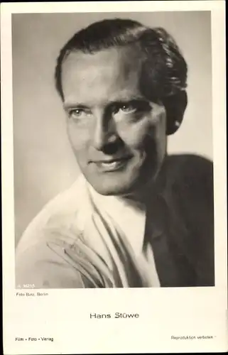 Ak Schauspieler Hans Stüwe, Portrait, Hemdkragen