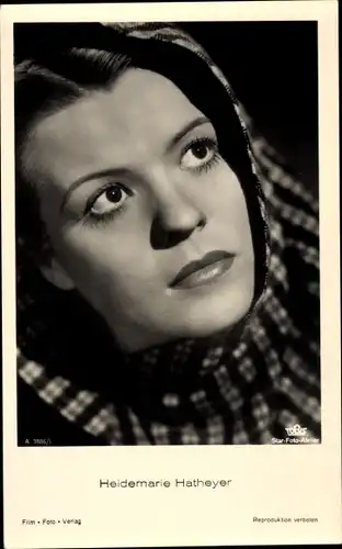 Ak Schauspielerin Heidemarie Hatheyer, Portrait