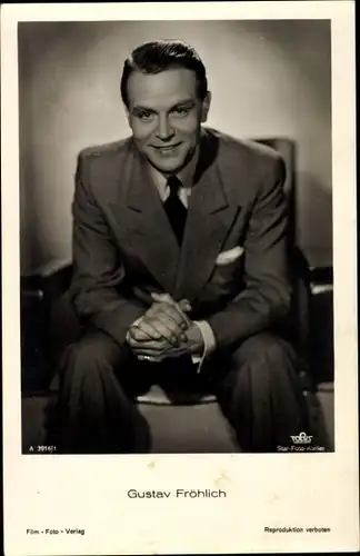 Ak Schauspieler Gustav Fröhlich, Anzug, Portrait
