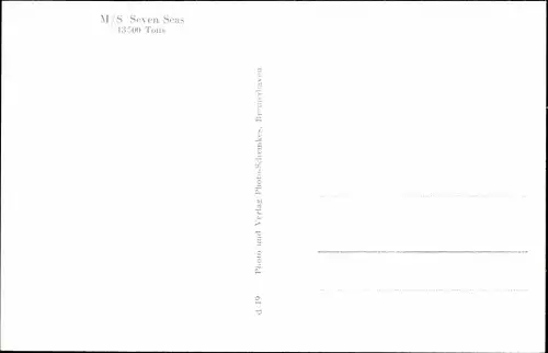 Ak Dampfschiff MS Seven Seas, Europa Canada Linie