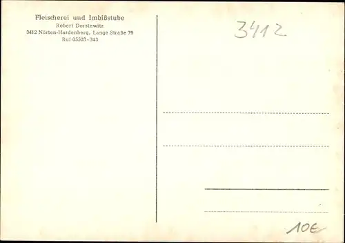 Ak Nörten Hardenberg Niedersachsen, Fleischerei u. Imbißstube, Lange Straße 79