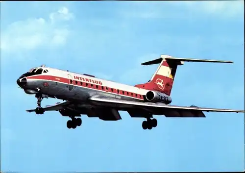 Ak Dt. Passagierflugzeug Tupolew TU-134 Interflug, Turbinenluftstrahlverkehrsflugzeug