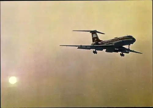 Ak Deutsches Passagierflugzeug, Interflug, Turbinenluftstrahlverkehrsflugzeug, Tupolew Tu-134a