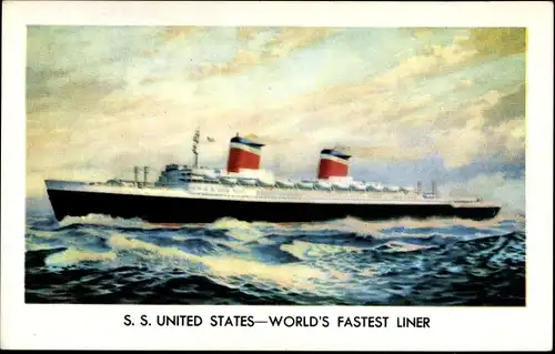 Künstler Ak Dampfschiff SS United States, USL