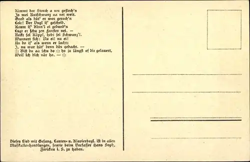 Lied Ak Soph, Hans, Erzgebirgische Mundart No. 5, Der Rutschwanz