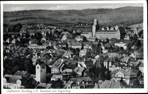 Ak Arnsberg Sauerland, Neustadt mit Regierung, Stadtpanorama