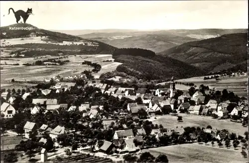 Ak Strümpfelbrunn Waldbrunn Odenwald, Gesamtansicht, Katzenbuckel